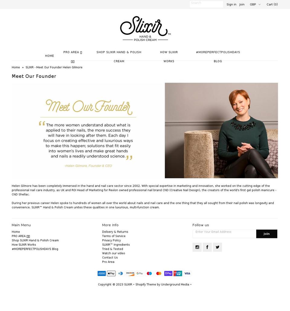 helengilmore.com — Shopify storefront screenshot