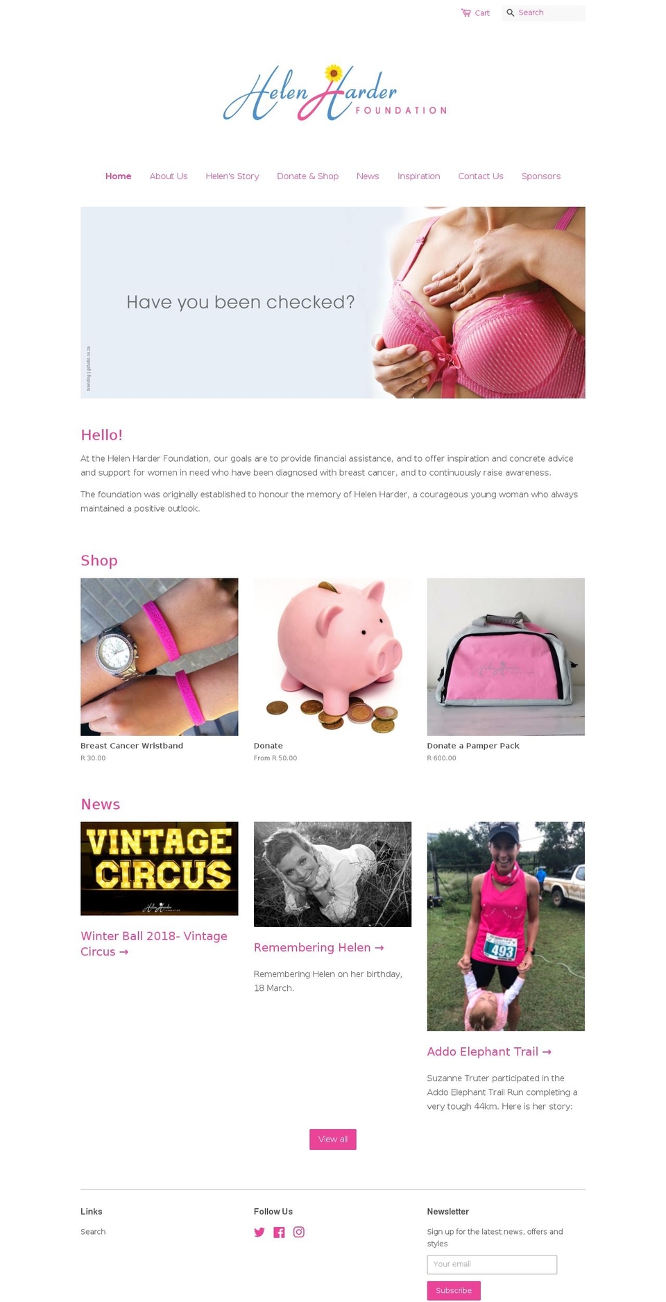 helenharderfoundation.com — Shopify storefront screenshot
