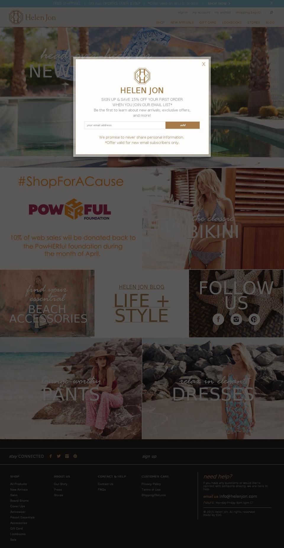 helenjon.com shopify website screenshot