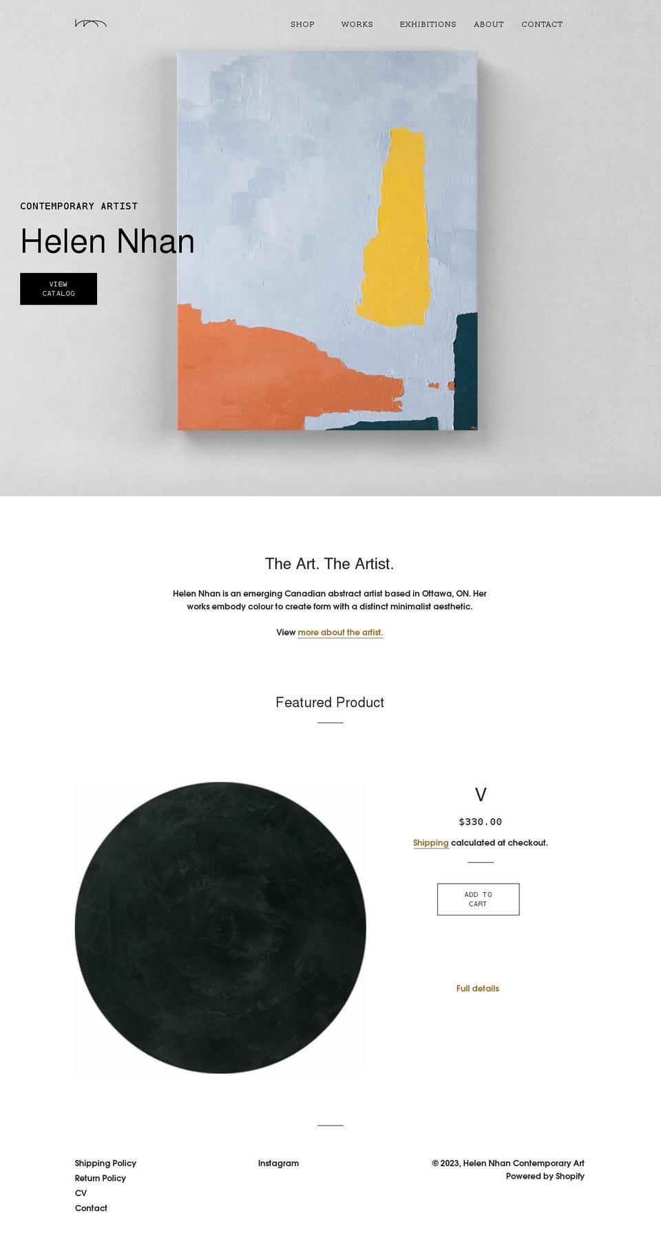 helennhan.com shopify website screenshot