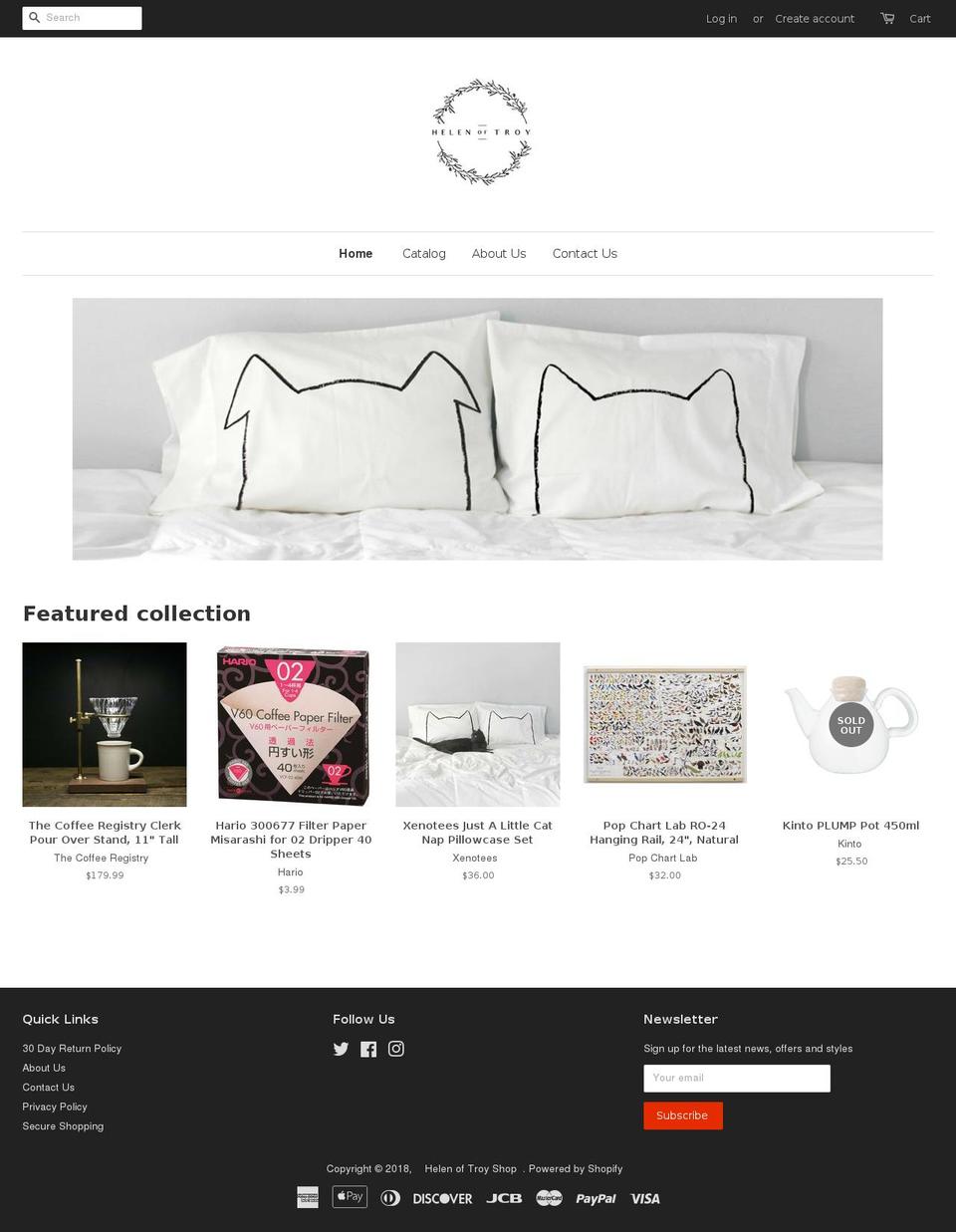 helenoftroyshop.com — Shopify storefront screenshot