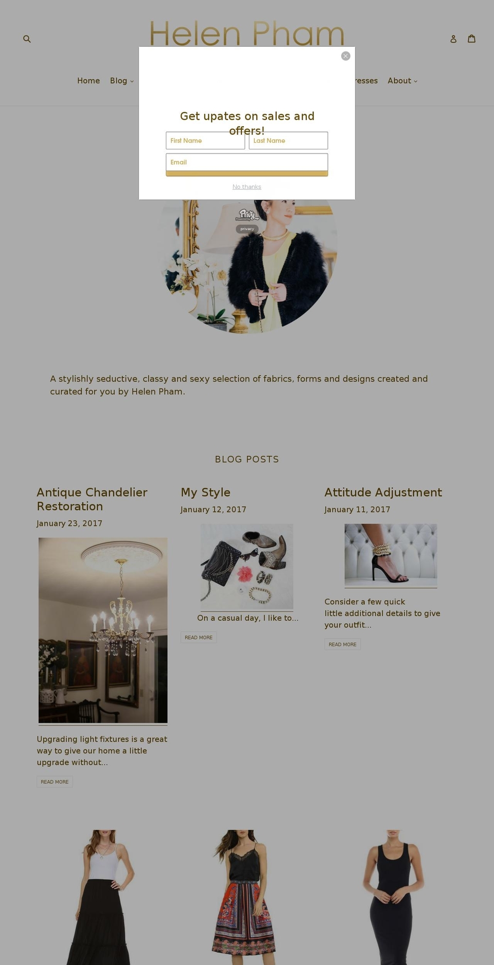 helenpham.com shopify website screenshot