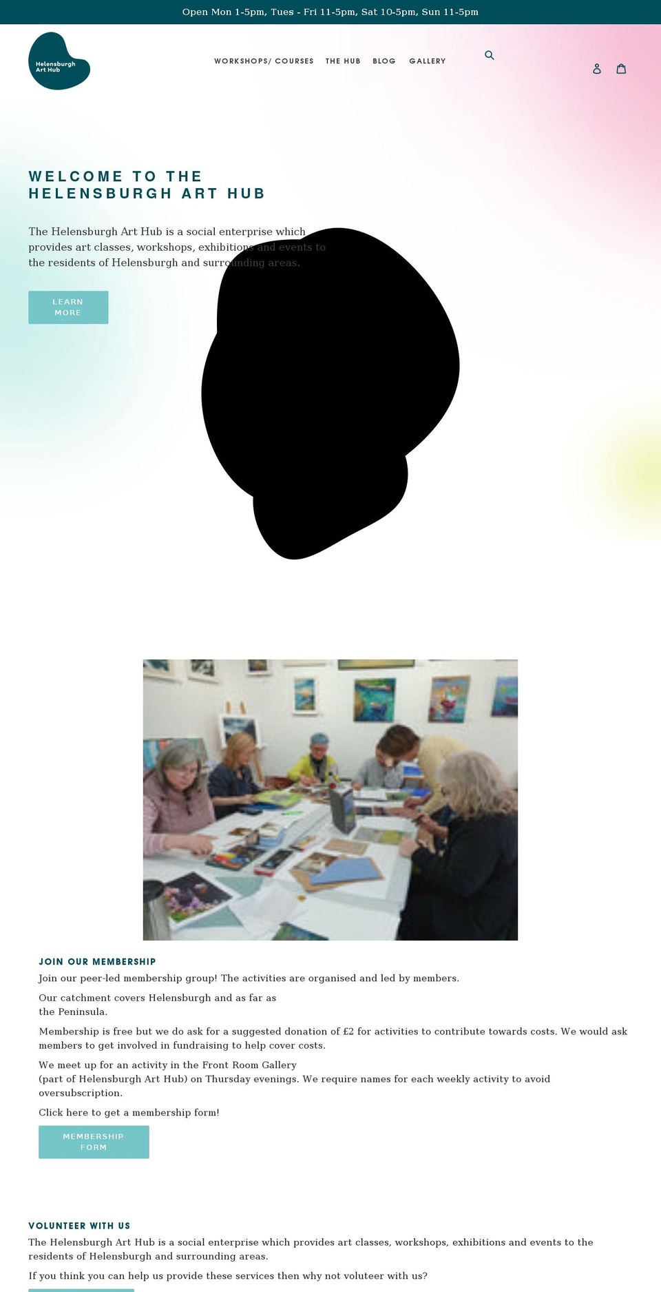 helensburgharthub.com shopify website screenshot