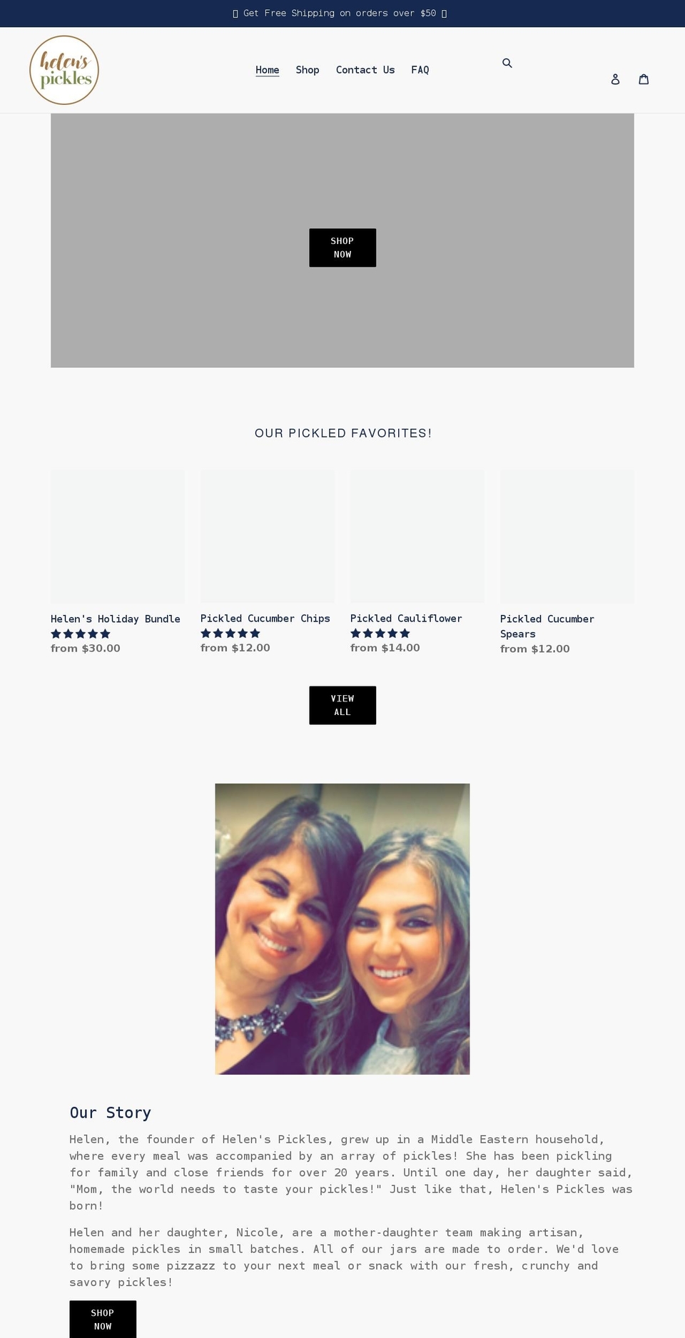 helenspickles.com shopify website screenshot