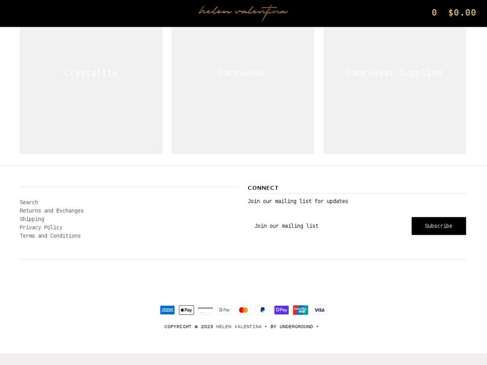 helenvalentina.com.au shopify website screenshot