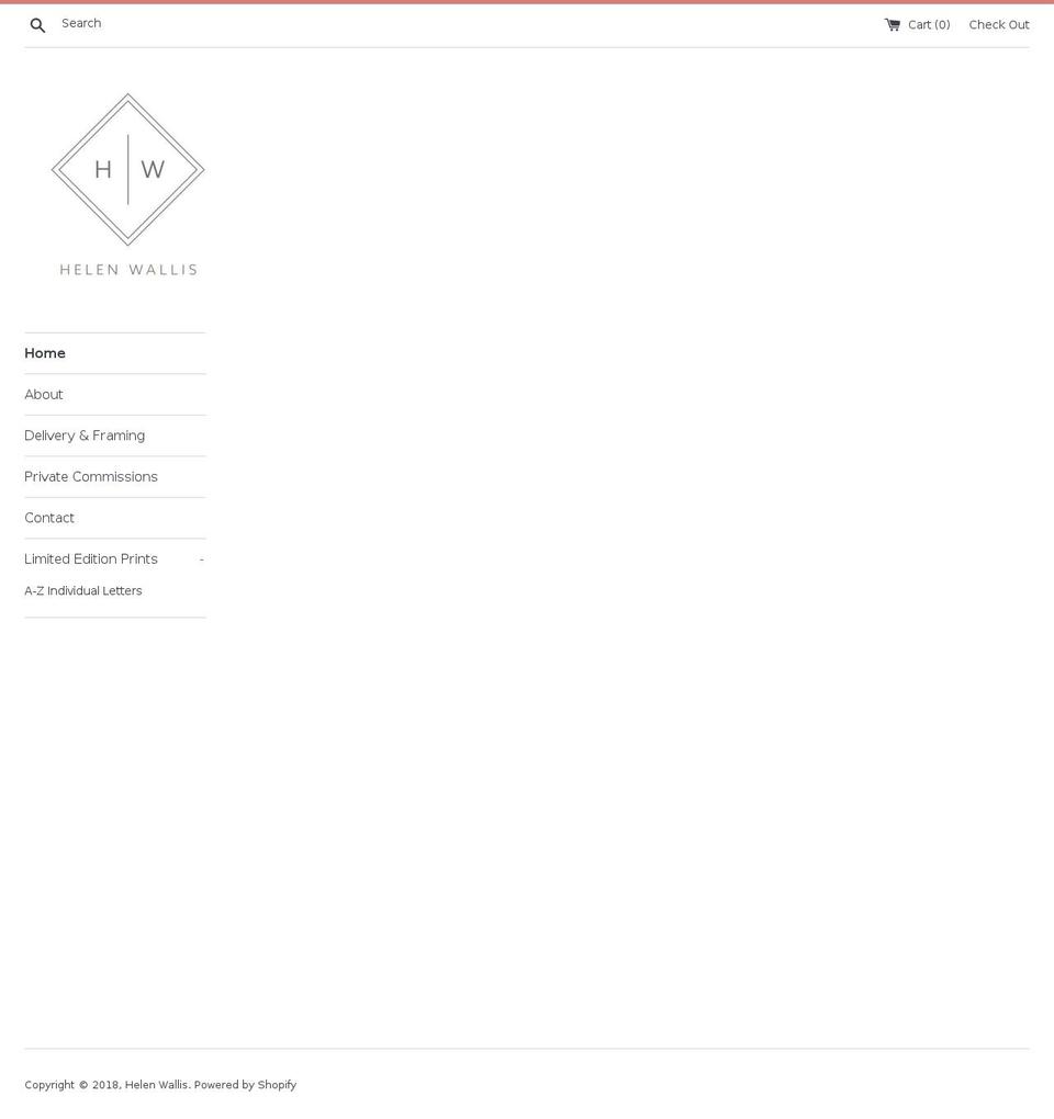 helenwallis.com — Shopify storefront screenshot