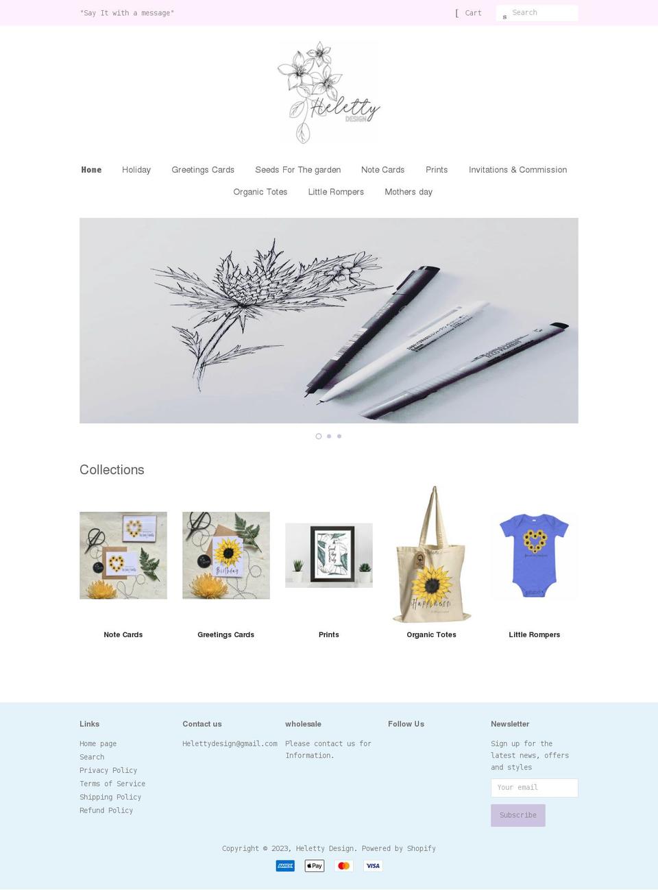 helettydesign.com shopify website screenshot