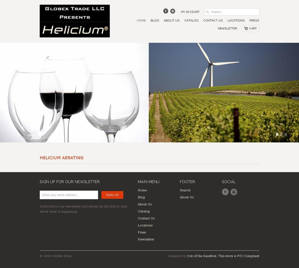 heliciumglass.com — Shopify storefront screenshot