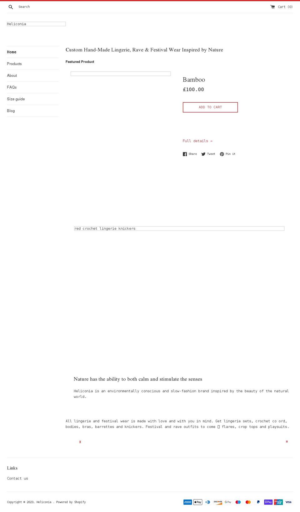 heliconia.co.uk shopify website screenshot