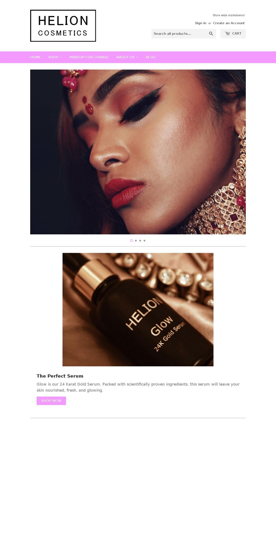 helioncosmetics.com — Shopify storefront screenshot
