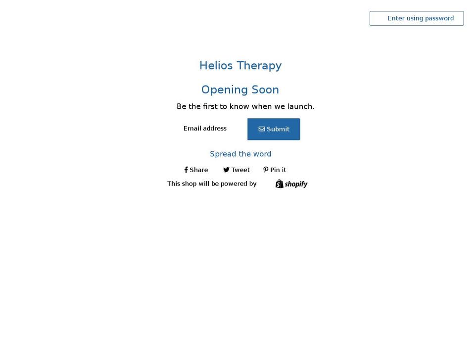 helios-therapy.com shopify website screenshot