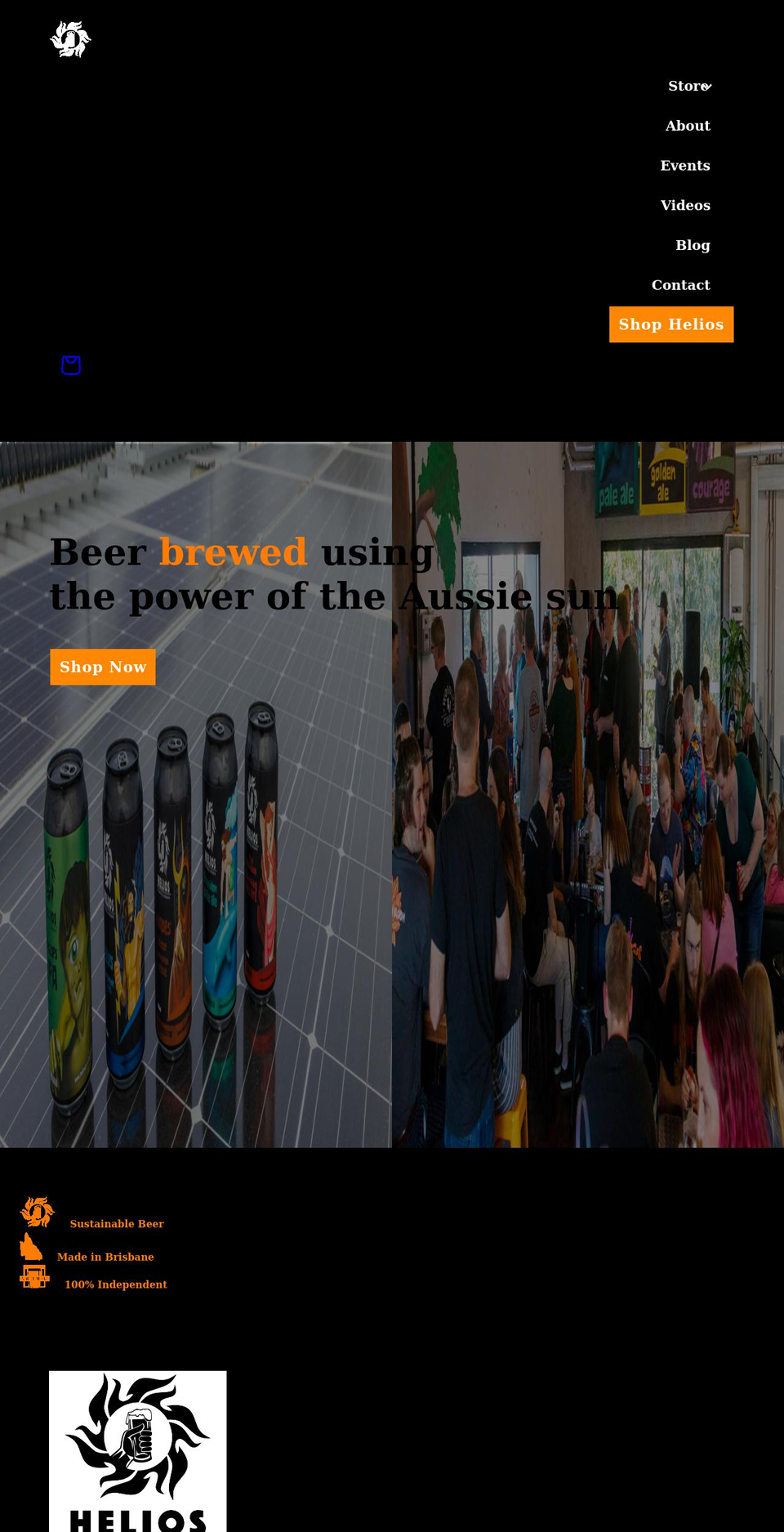 heliosbrewing.com.au shopify website screenshot