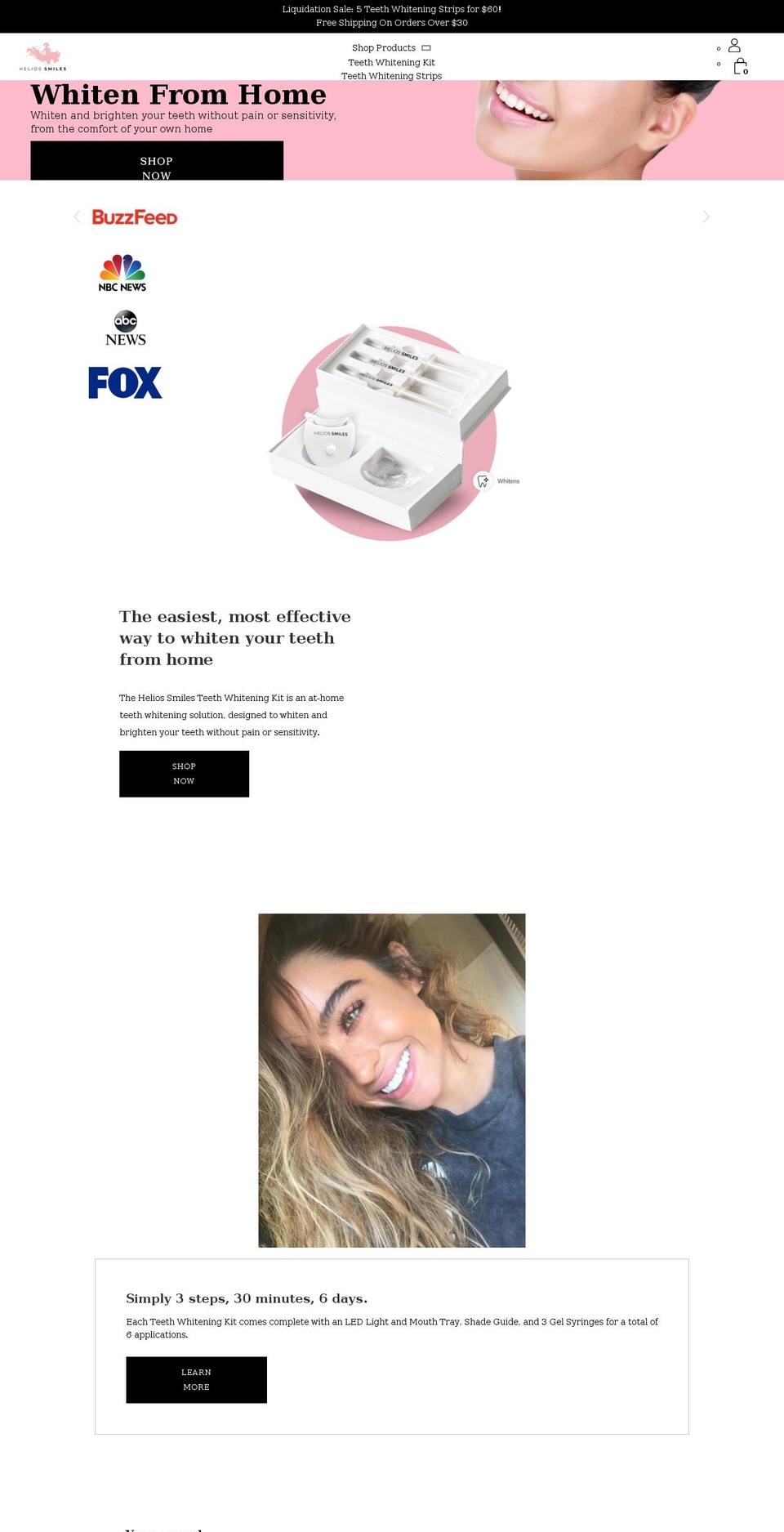 heliossmiles.com shopify website screenshot
