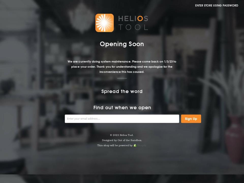 heliostool.com shopify website screenshot