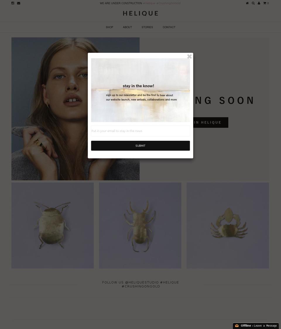 heliquestudio.com — Shopify storefront screenshot