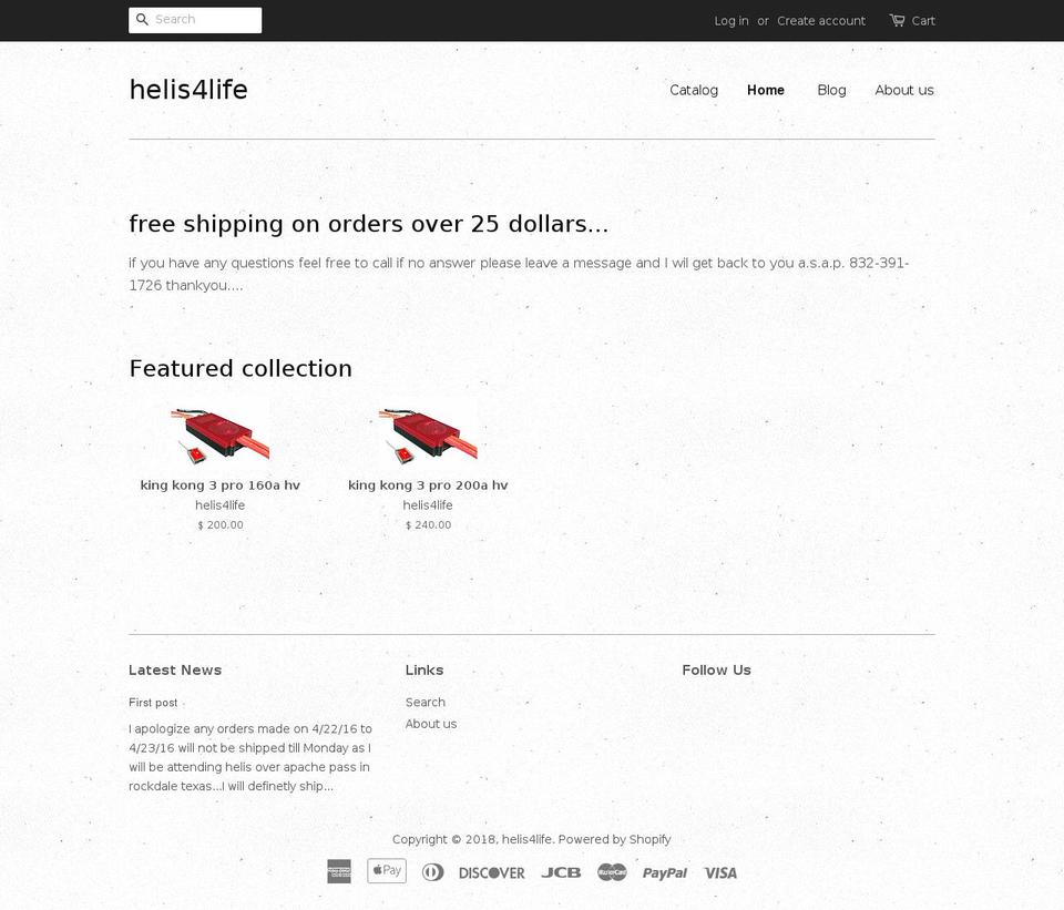 helis4life.com — Shopify storefront screenshot