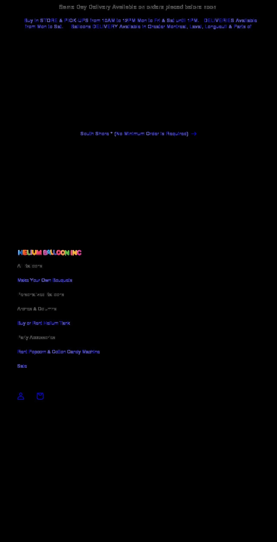 heliumballoon.ca shopify website screenshot