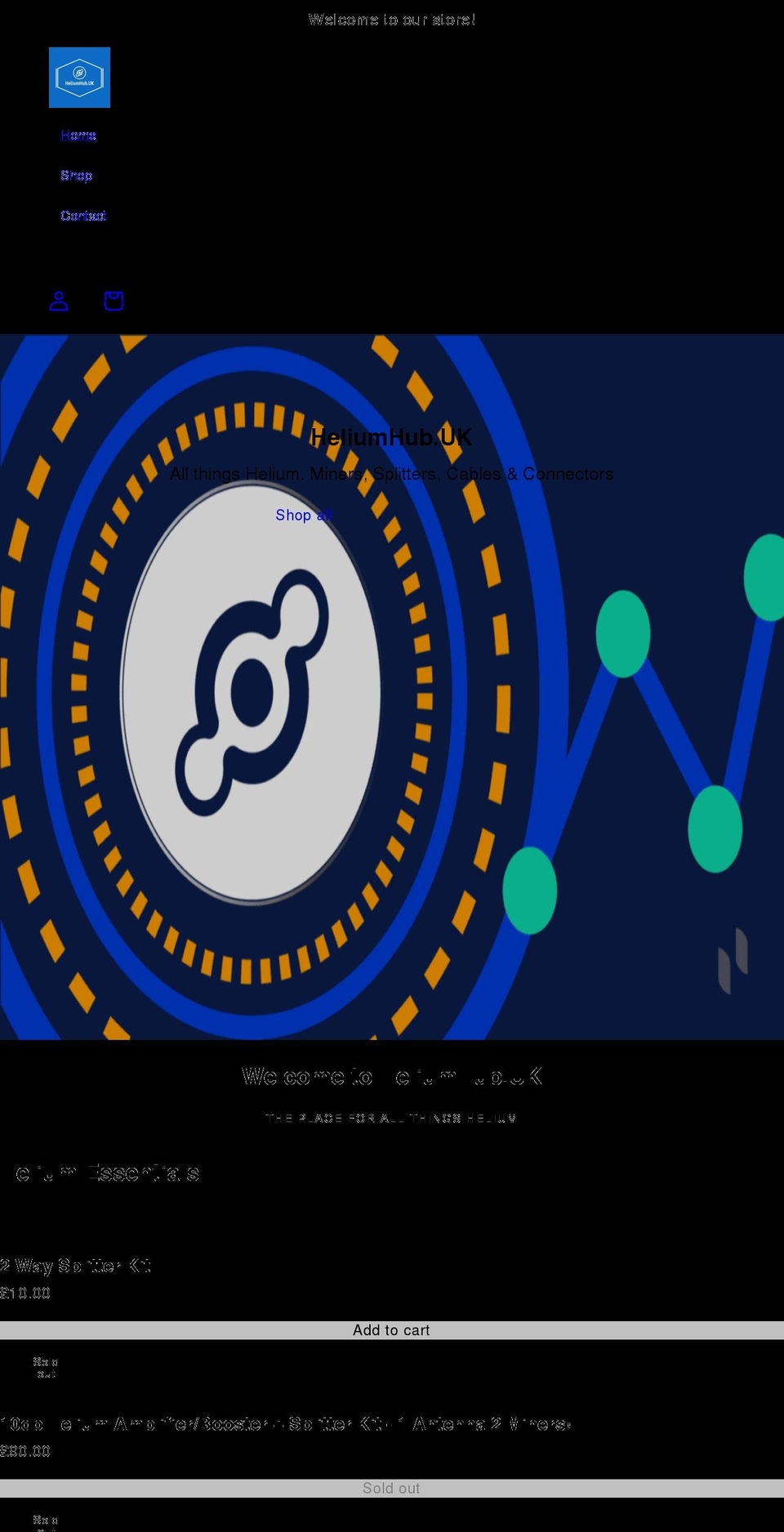 heliumhub.uk shopify website screenshot