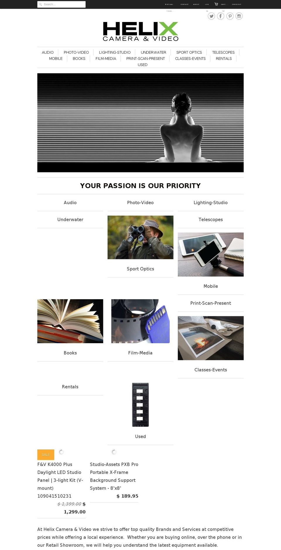 helixcamera.com shopify website screenshot