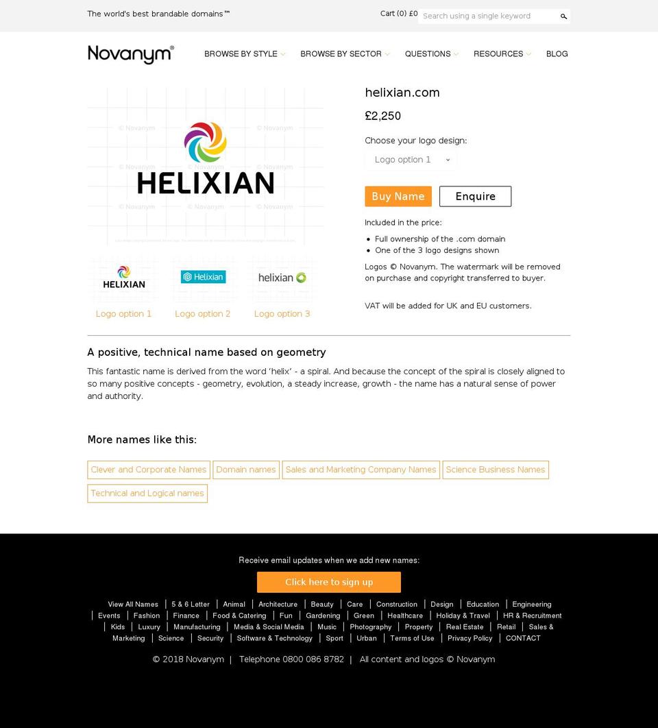 helixian.com — Shopify storefront screenshot