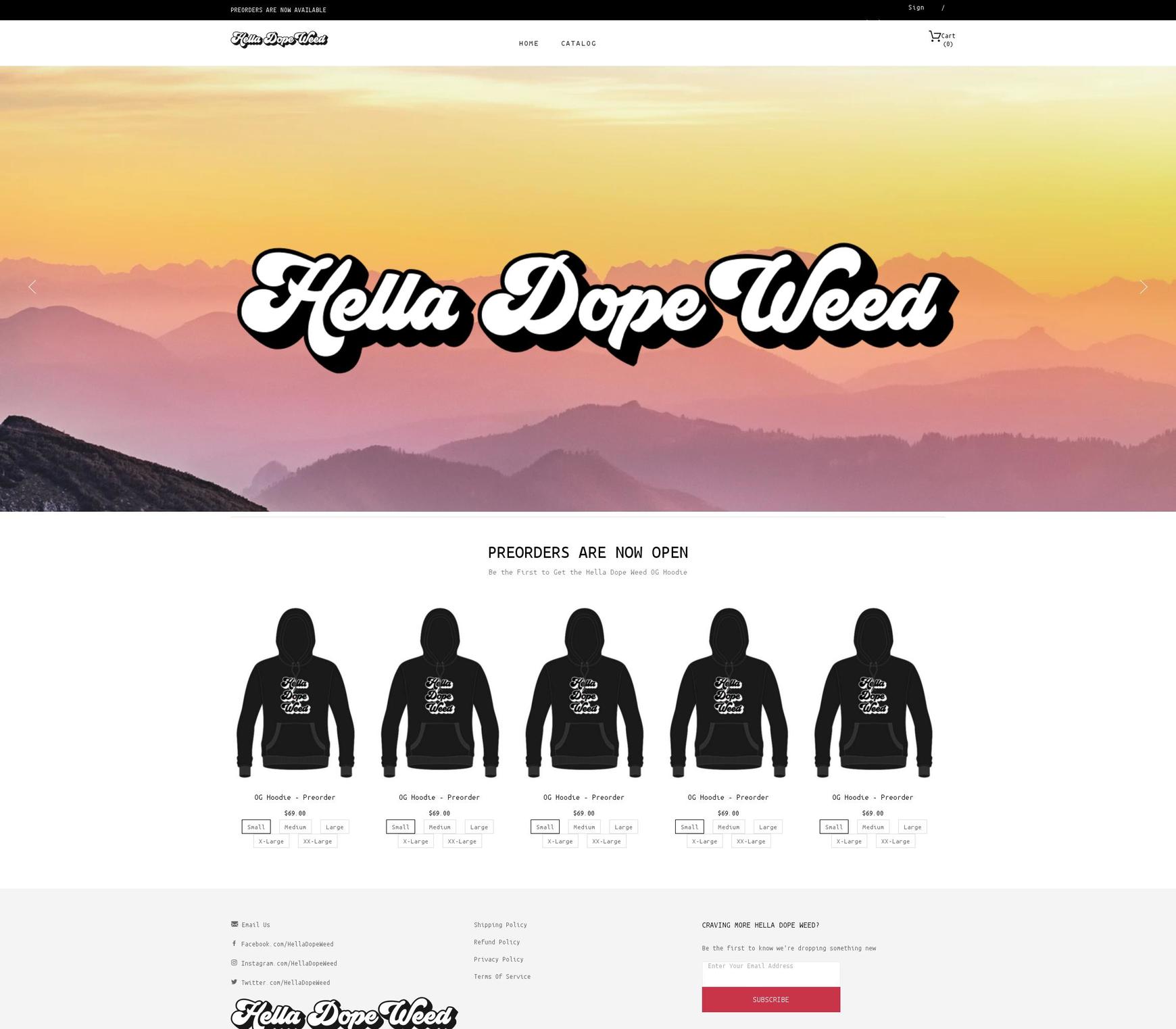helladopeweed.com shopify website screenshot