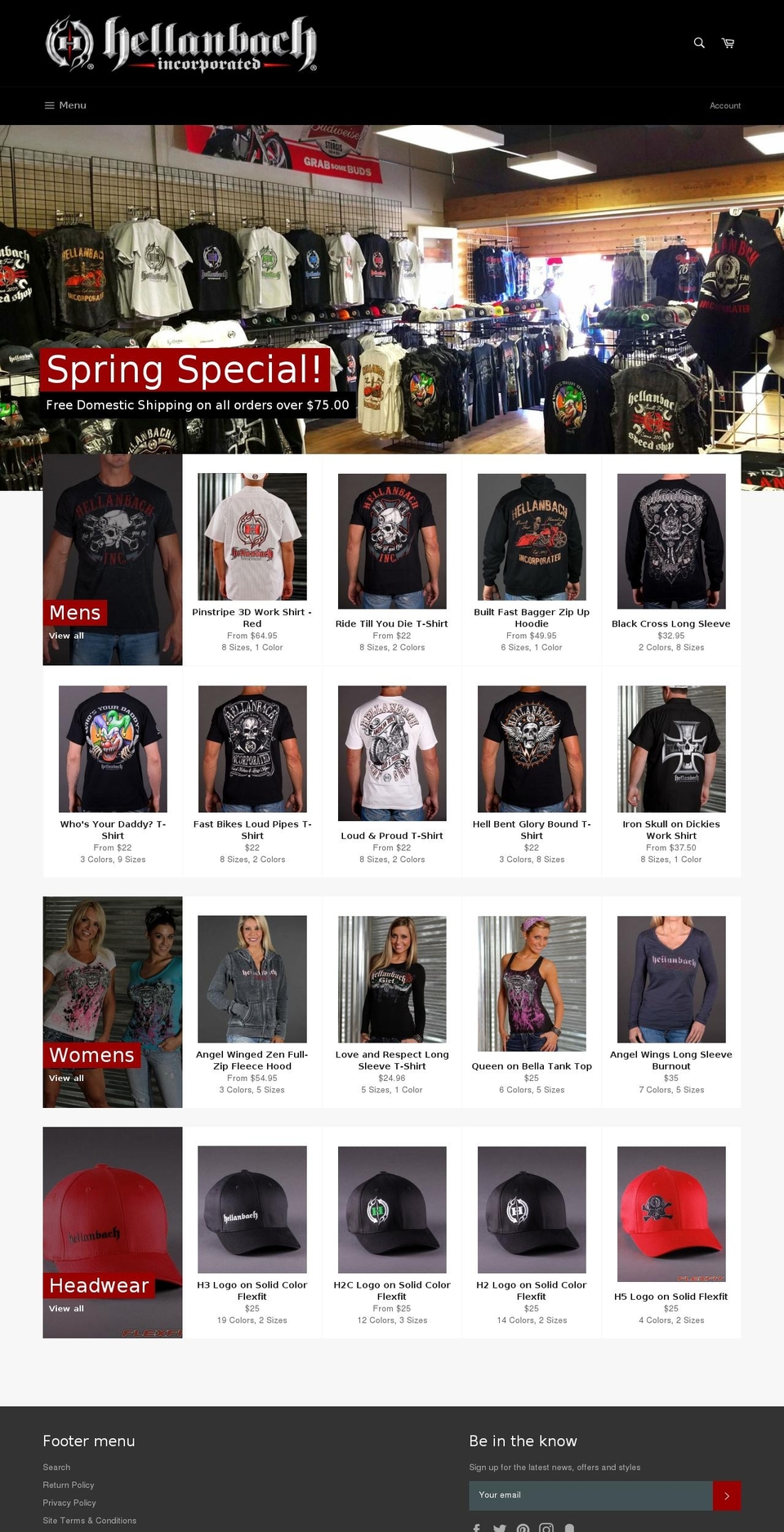 hellanbach.com shopify website screenshot