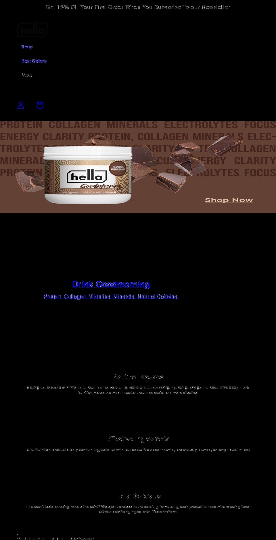 hellanutrition.com shopify website screenshot