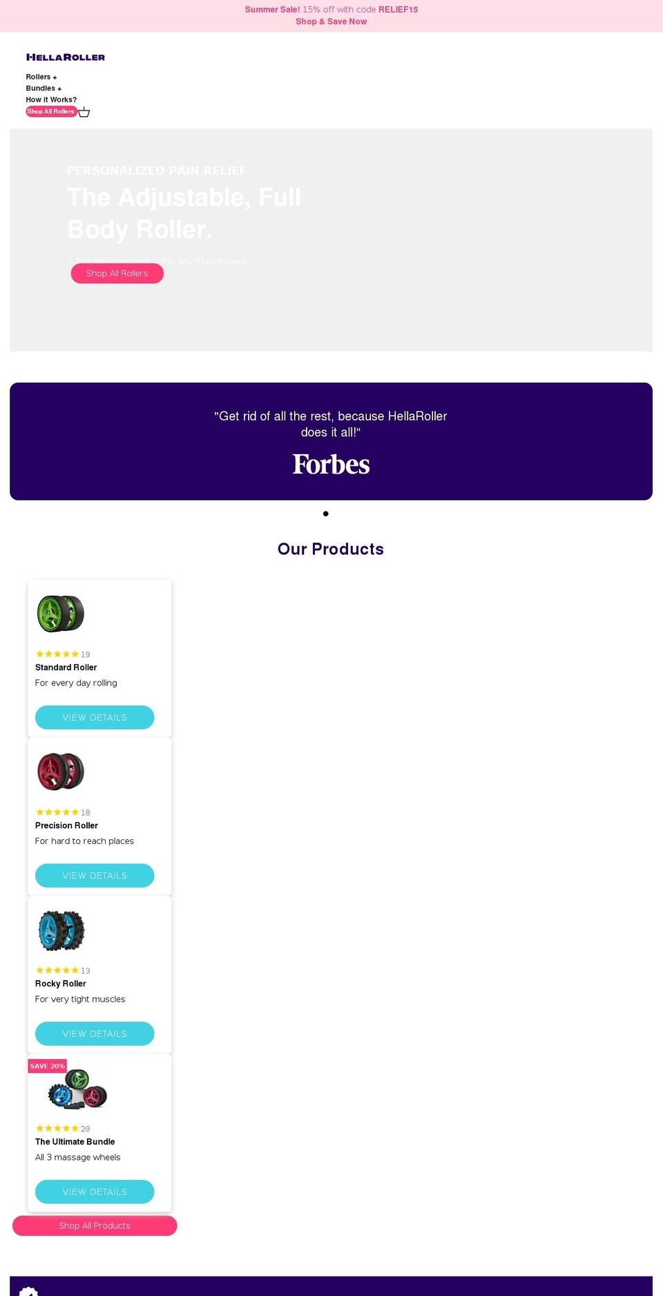 hellaroller.com shopify website screenshot