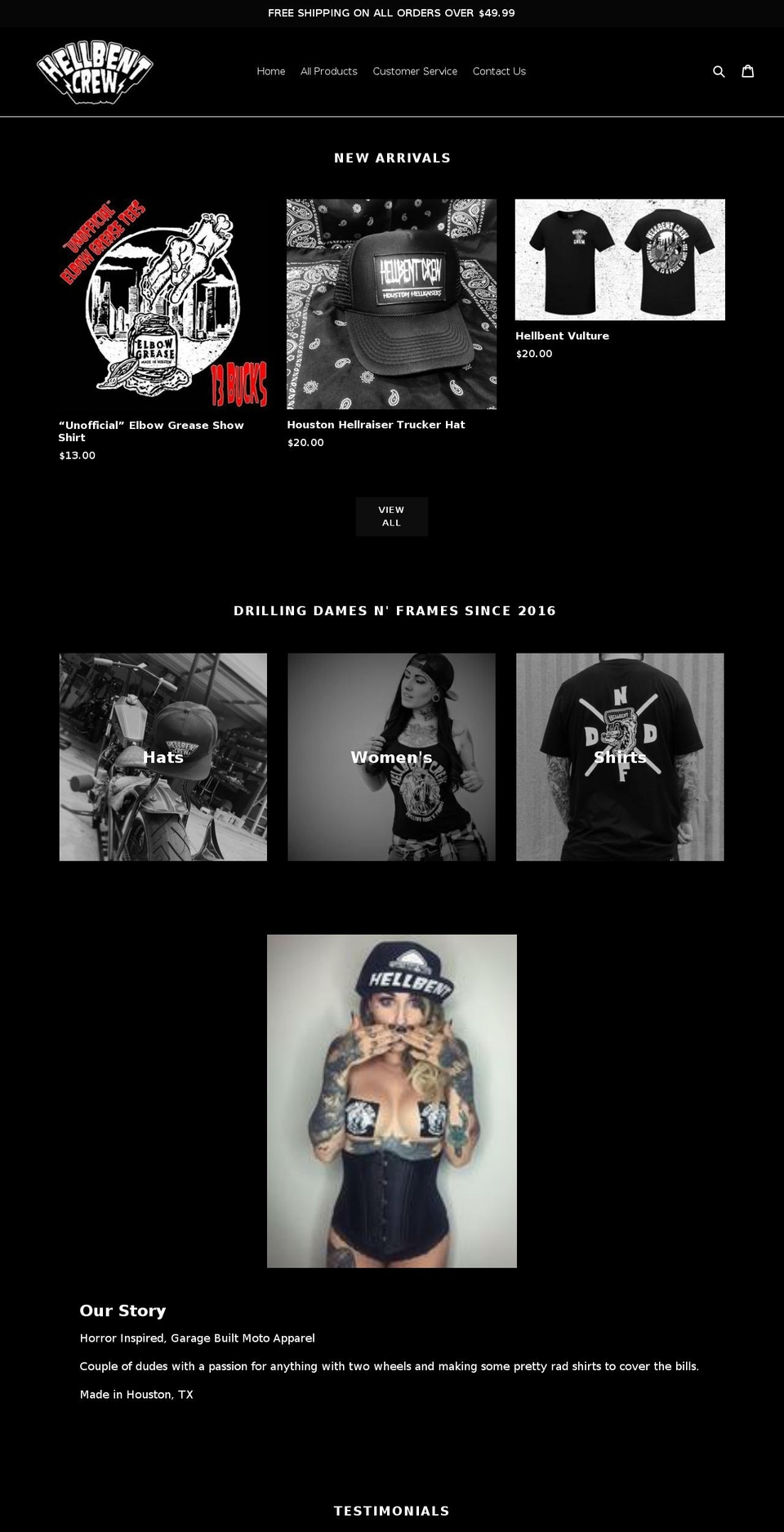hellbentcrew.com — Shopify storefront screenshot