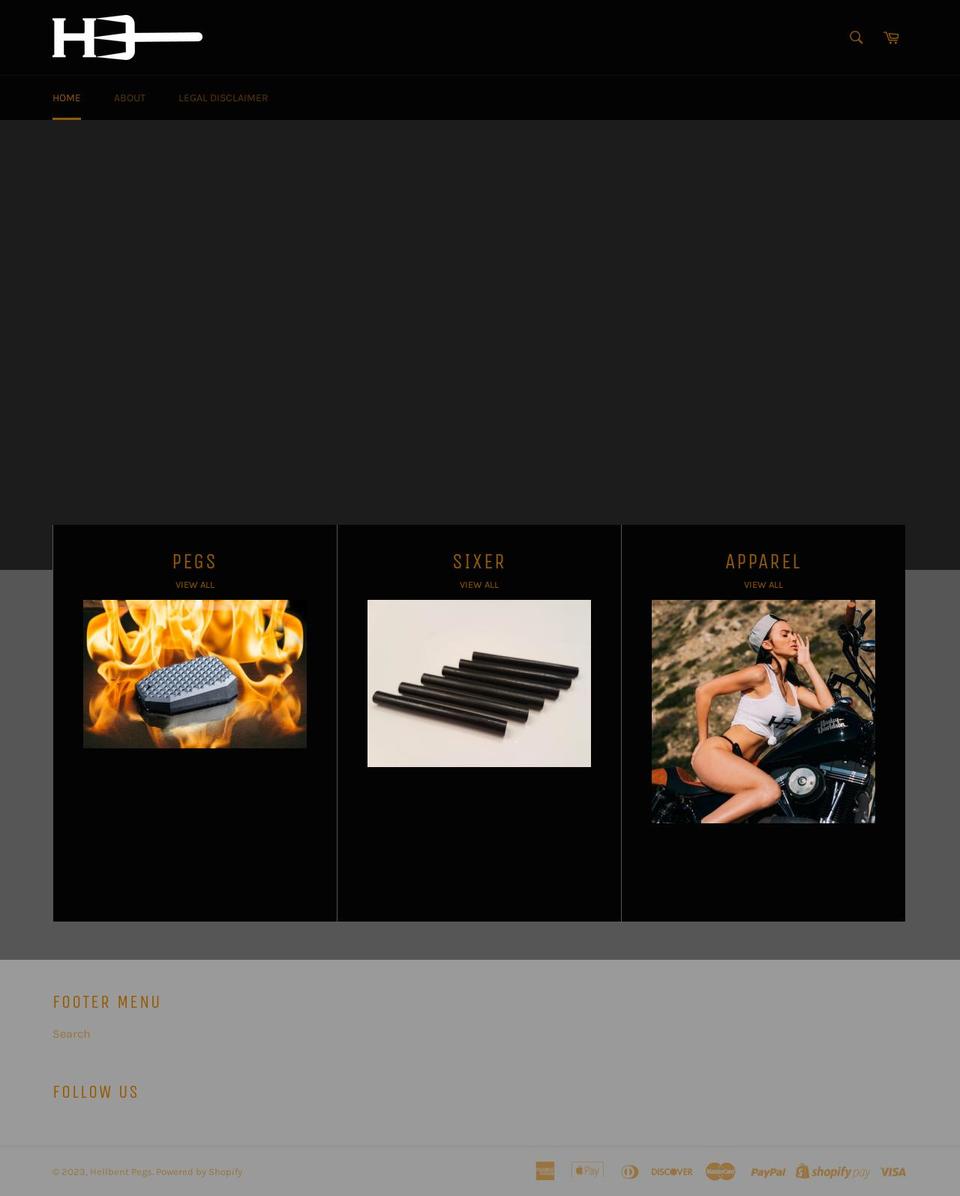 2nd Layout Shopify theme site example hellbentpegs.com