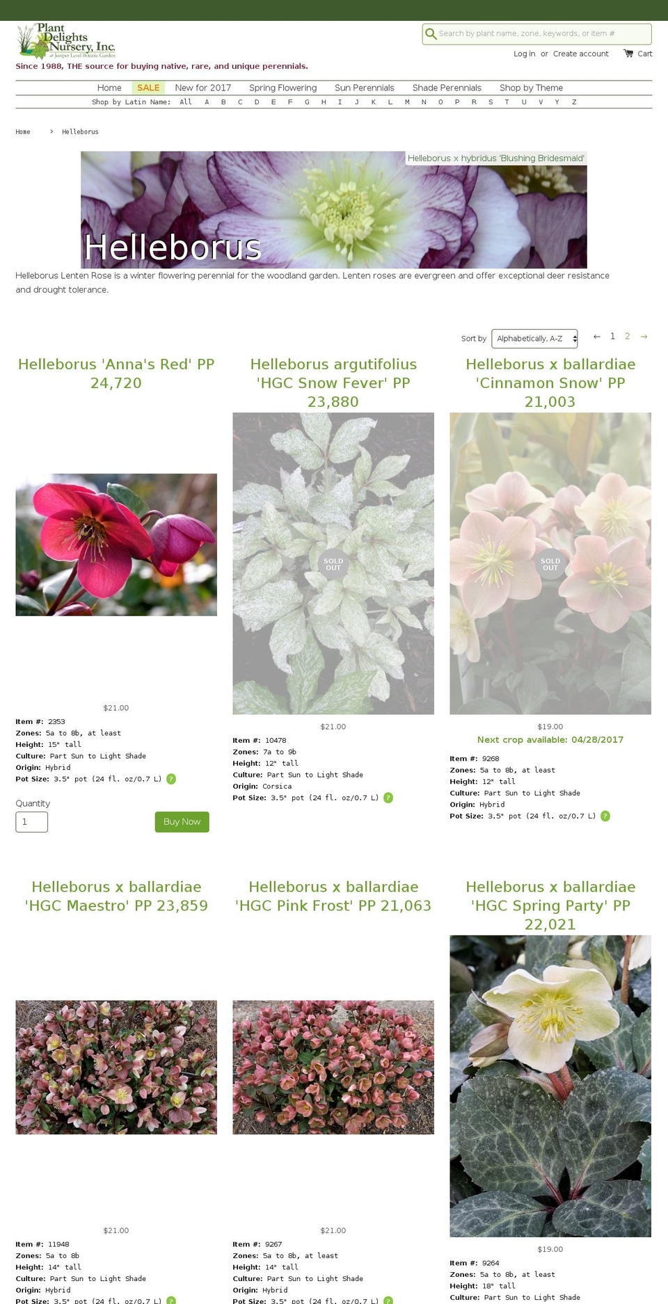 PDN Theme Shopify theme site example hellebores.net