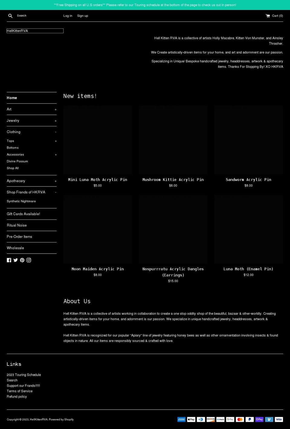 hellkittenrva.com shopify website screenshot