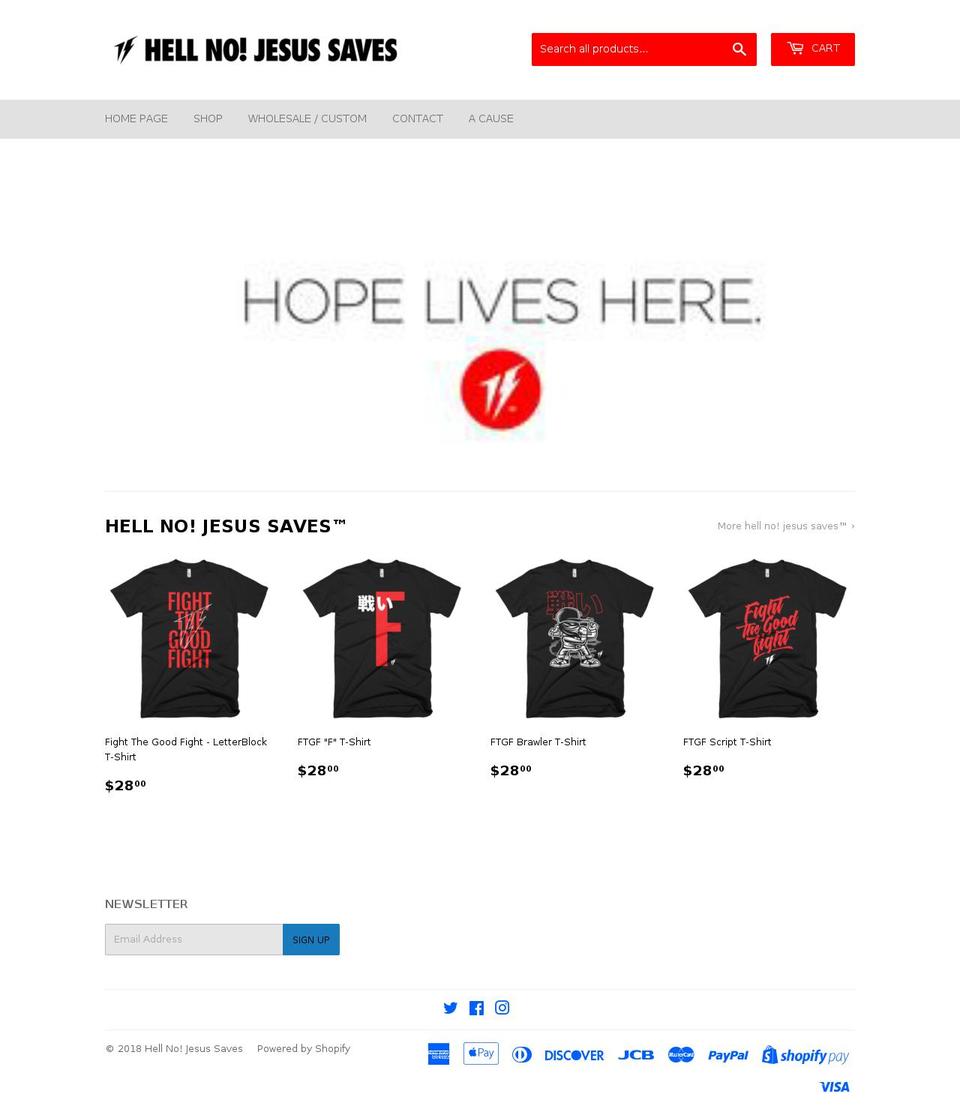 hellnojesussaves.com — Shopify storefront screenshot