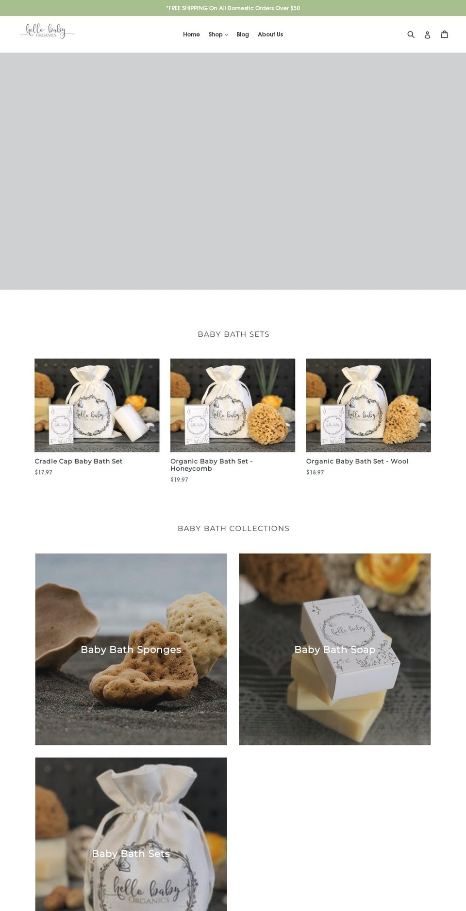 hello-baby-organics.com — Shopify storefront screenshot