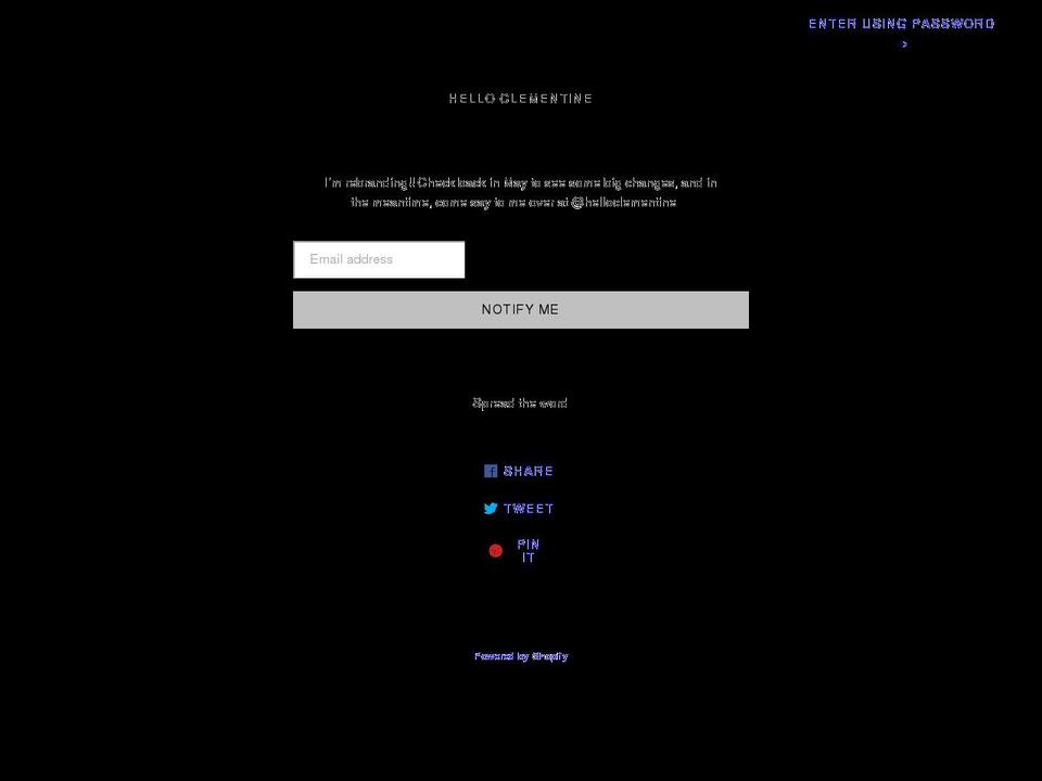 hello-clementine.com shopify website screenshot