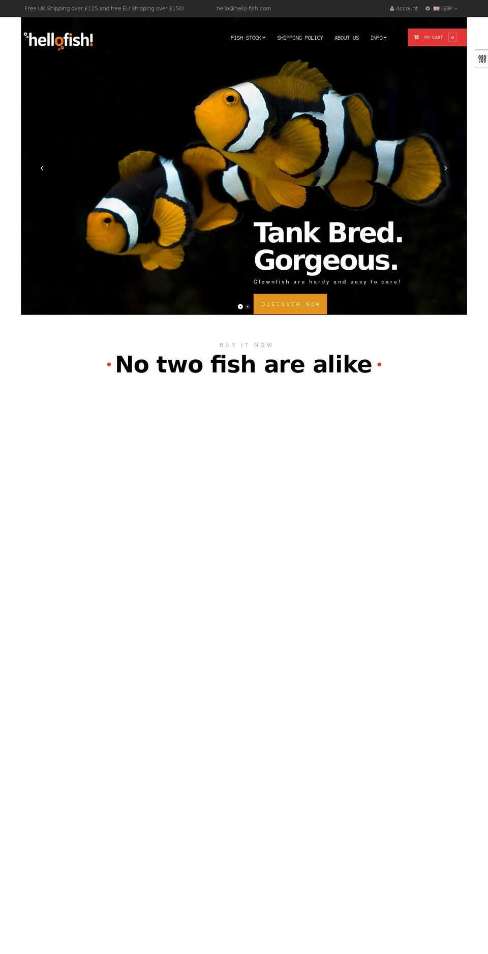 Strollik Shopify theme site example hello-fish.com