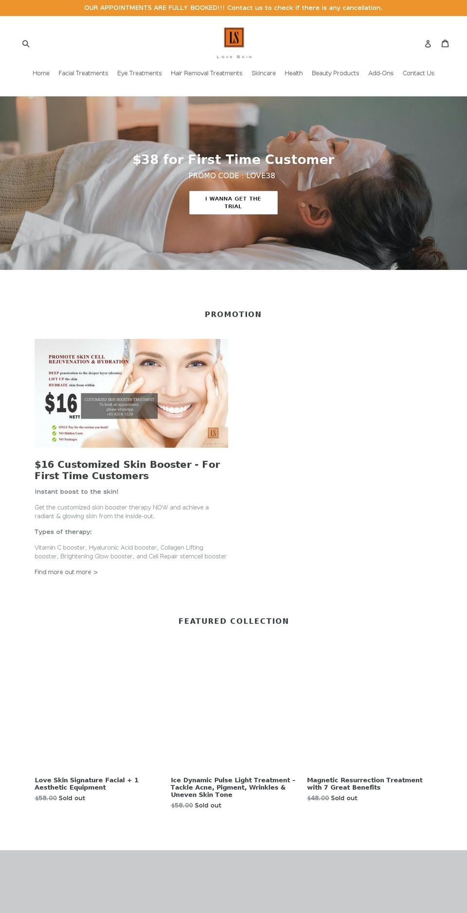 hello-loveskin.com — Shopify storefront screenshot