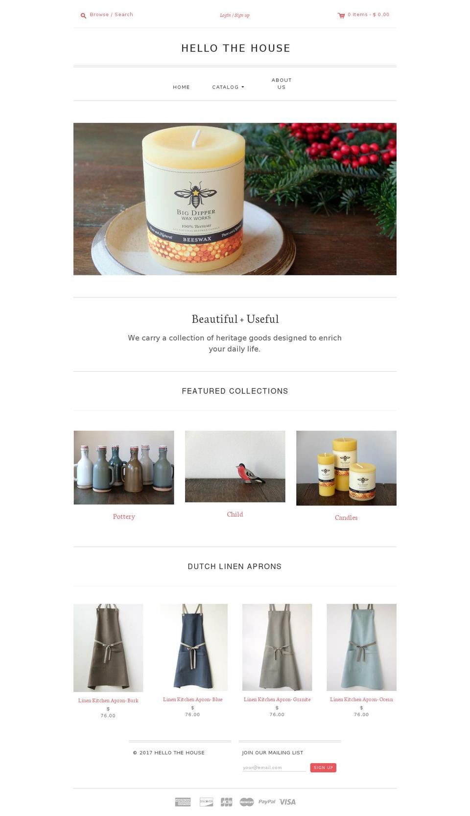 hello-the-house.com shopify website screenshot