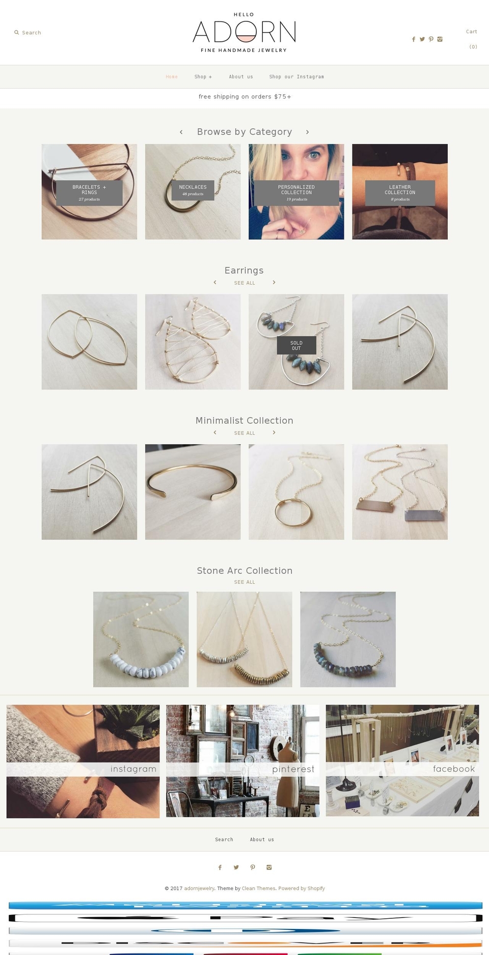 helloadorn.com shopify website screenshot