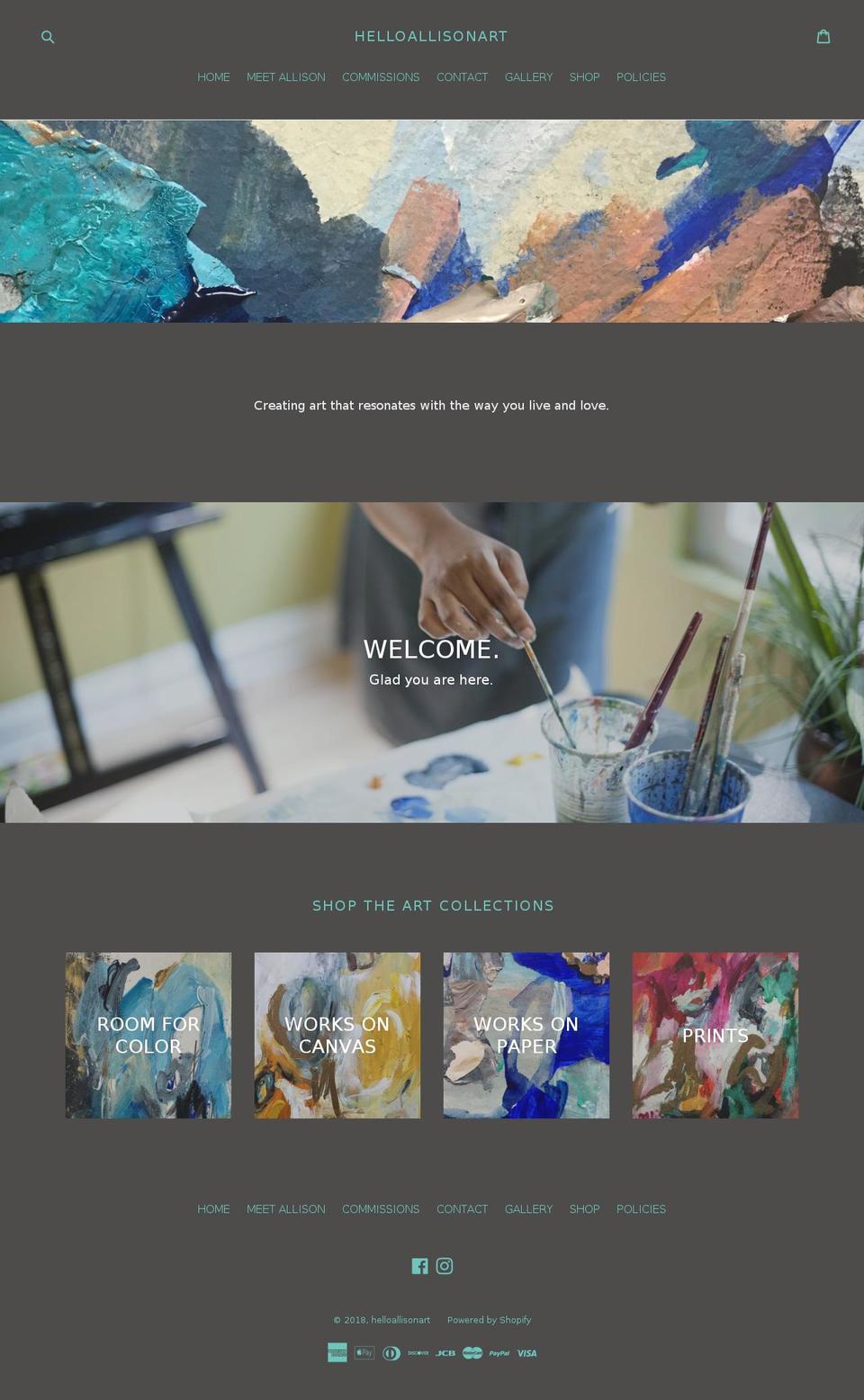 helloallisonart.com shopify website screenshot