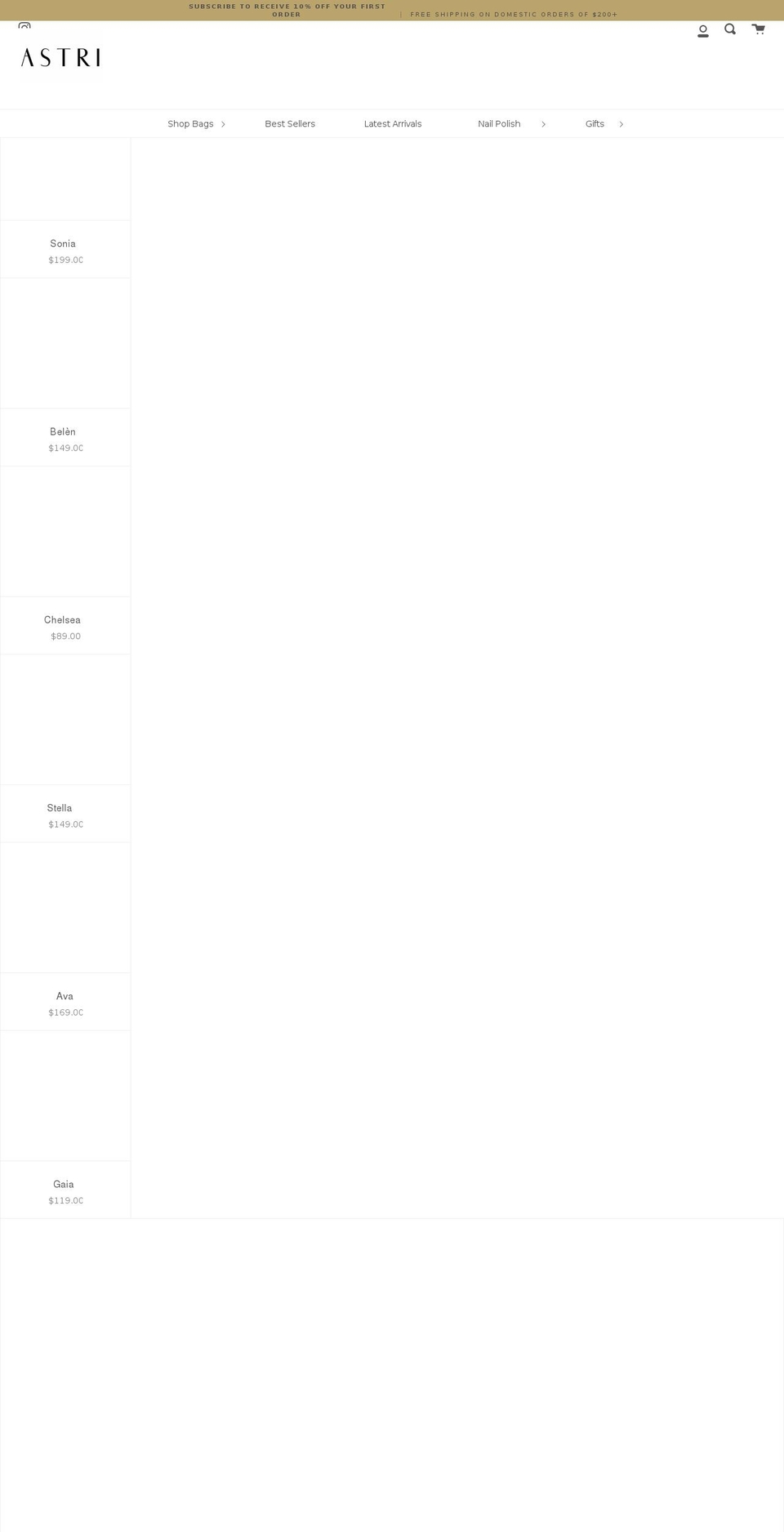 helloastri.com shopify website screenshot