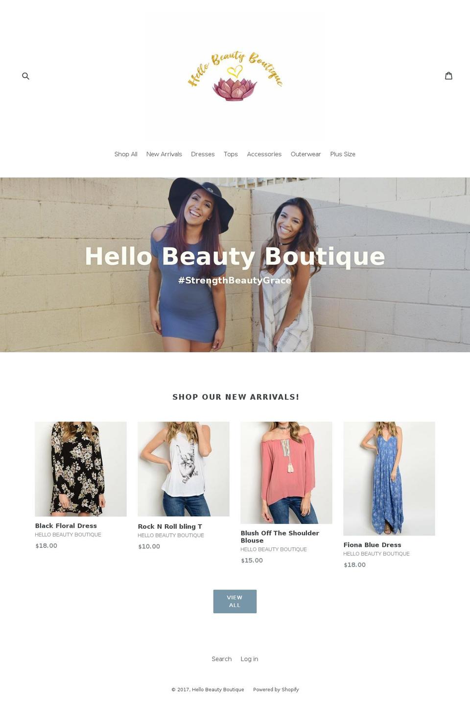 hellobeautyboutique.com shopify website screenshot
