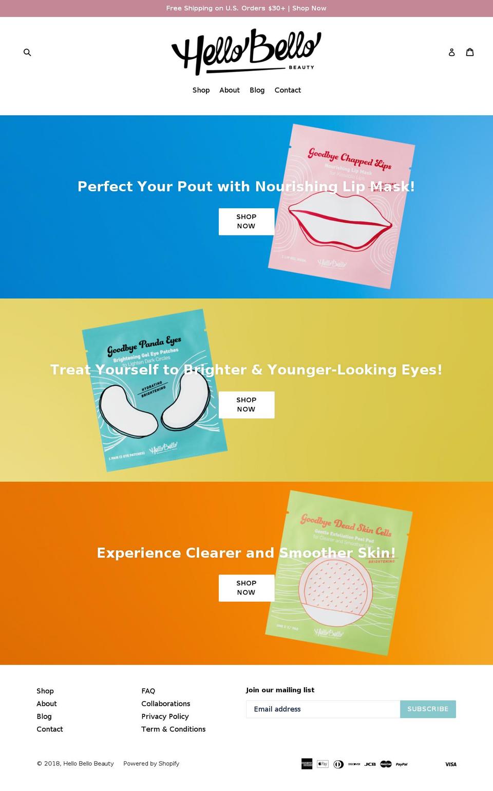 hellobellobeauty.com — Shopify storefront screenshot