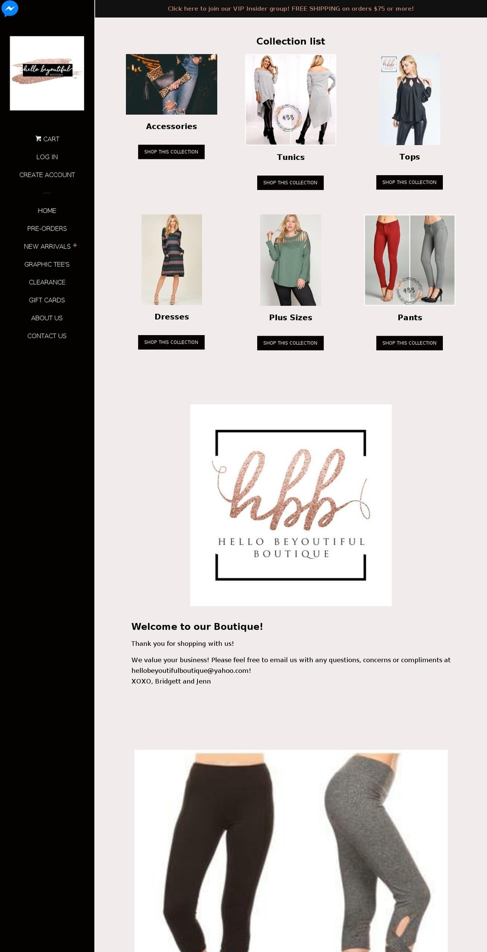 hellobeyoutifulboutique.com — Shopify storefront screenshot