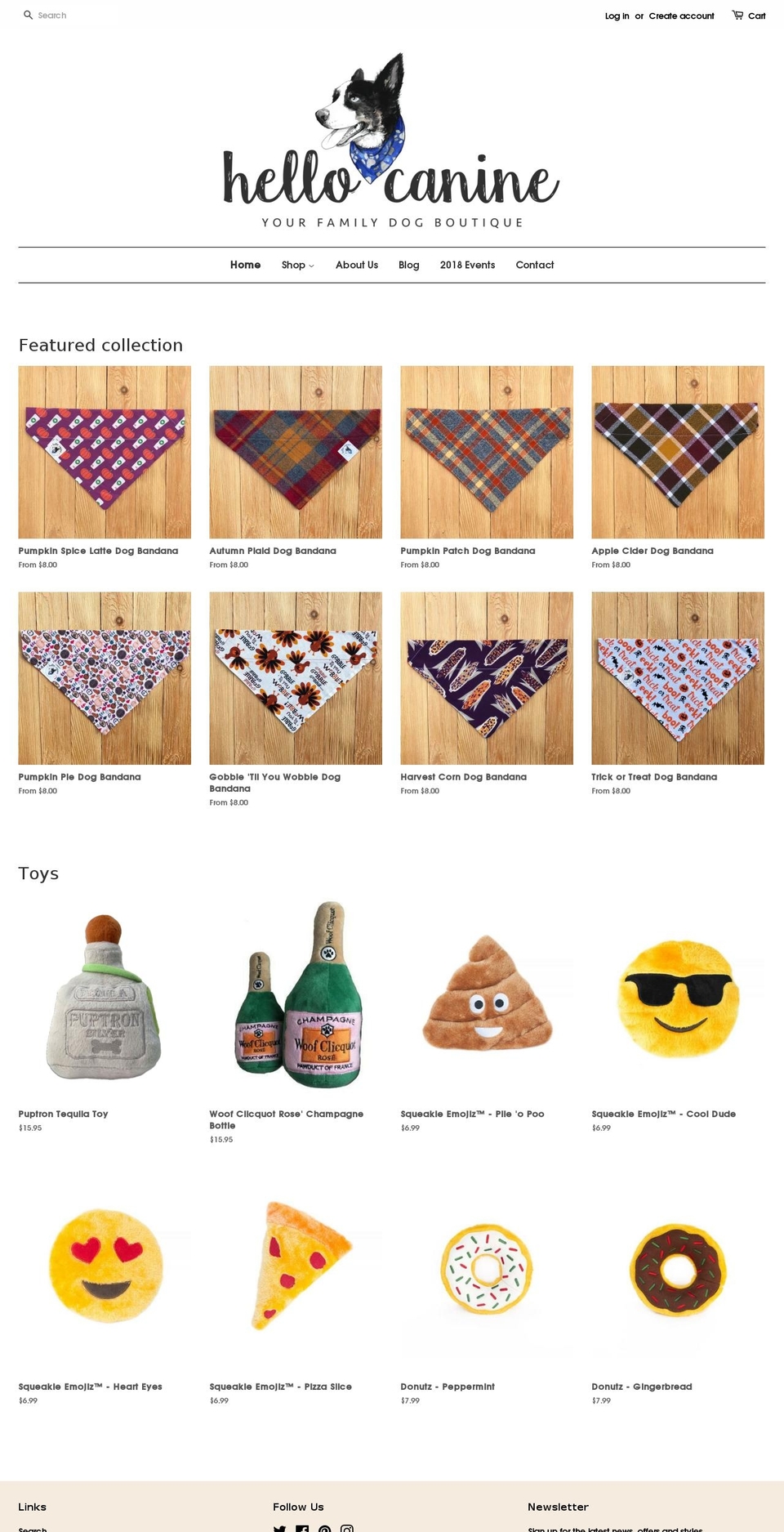 hellocanine.com — Shopify storefront screenshot