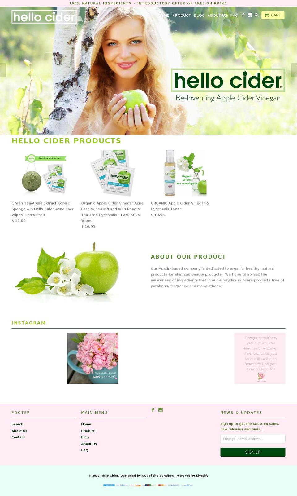 hellocider.com shopify website screenshot