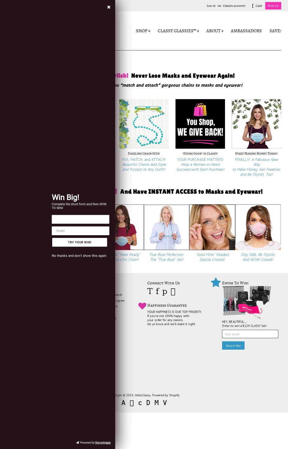 helloclassy.com — Shopify storefront screenshot