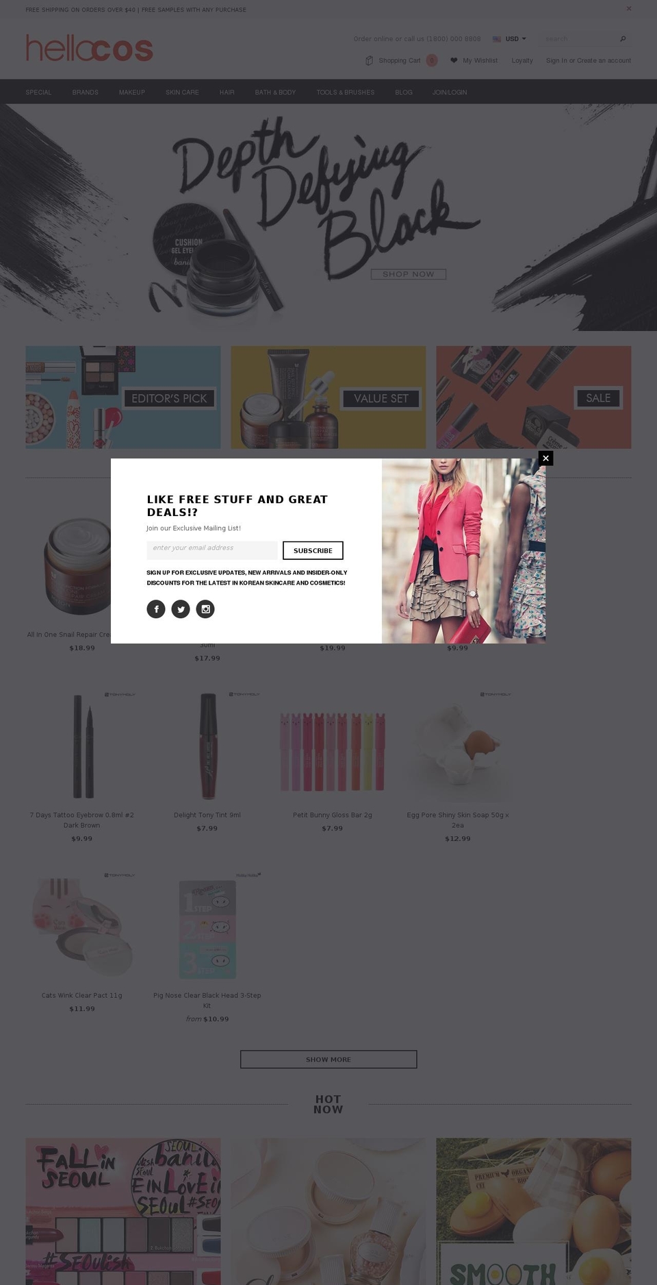 hellocos.com shopify website screenshot