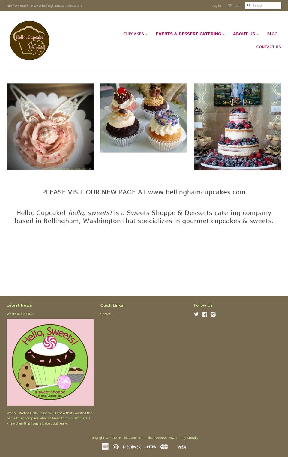 hellocupcakery.com — Shopify storefront screenshot