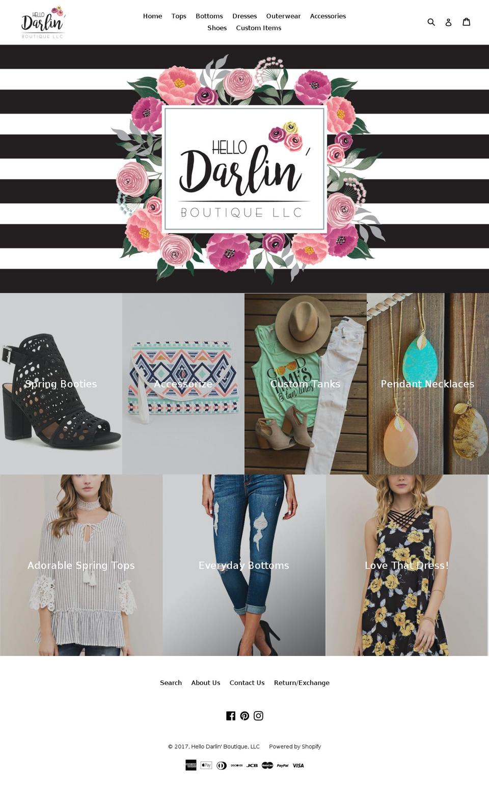 hellodarlinboutique.com shopify website screenshot